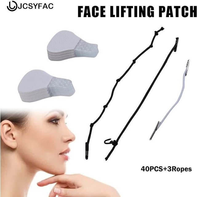 40Pcs Neck Eye Double Chin Lift V Shape Tapes Makeup Facelifting Patch AdhesivesInstant Invisible Face Stickers