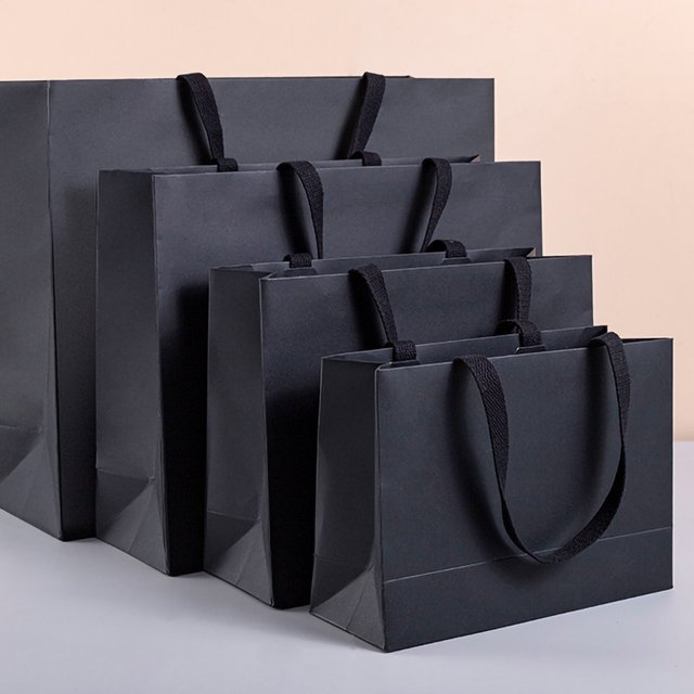 Brown white Kraft Paper Gift Bags With Handles birthday present Gift Bag Shopping Bags travel cosmetic storage bag