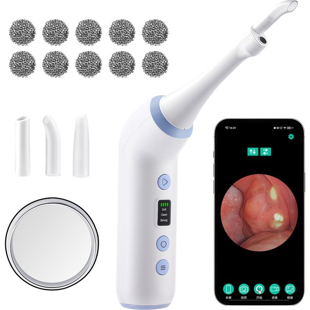 Visible Electric Tonsil Stone Remover Tool Visible Tonsil Stone Removal Kit 3 Suction Modes Tonsil Stone Removal Oral Care