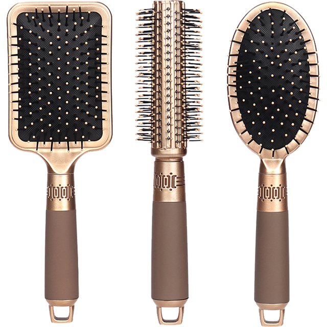 Hair Brush Set, Paddle & Oval Air Cushion Brush, Round Roller Curling Brush, Anti‑Static Scalp Massage Hair Combs Kit for S