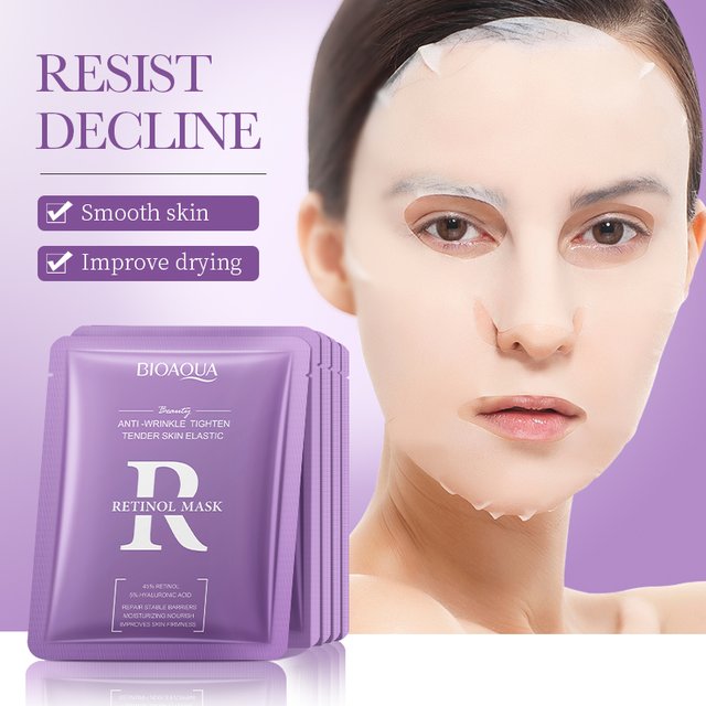 BIOAQUA rétinol Anti rides masques pour le visage hydratant blanchissant Anti-âge Anti acné masque Facial produits de soins de la peau du visage