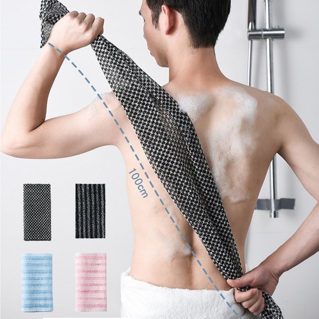 Japanese Nylon Exfoliating Back Rubbing Washcloth Body Scrub Towel Shower Brush Sponge Bathroom Bath Accessories