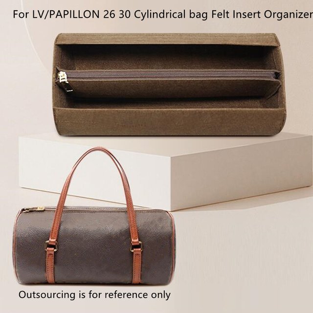 Felt Cloth Insert Bag Organizer for PAPILLON 26 30 Cylindrical Hand Bag Organizer Women Travel Portable Cosmetic Inside Bags