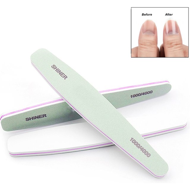 2 Pcs/Lot Green Sanding Sponge Buffer Block Washable Water Drop Nail Polishing Strip Grit 1000/4000 Pedicure Manicure Care Tools