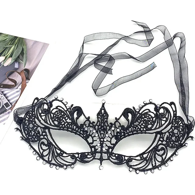 Women Sexy Hollow Lace Masquerade Gold Black Face Mask Princess Party Cosplay Prom Props Costume Nightclub Queen Eye Mask Exotic