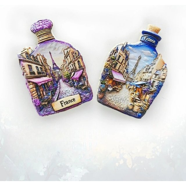 Bouteille de parfum tour Eiffel, aimant pour réfrigérateur, Souvenir de voyage français, décor romantique de Paris, cadeau 3D mignon avec base magnétique forte