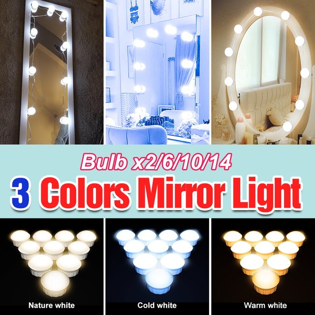 USB DC5V Makeup Mirror LED Light Bulb 3 Colors Dimmable Bathroom Dressing Table Lamp For Bedroom Mirror Decoration Fill Lighting