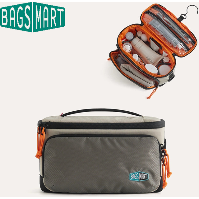 BAGSMART Travel Makeup Bag High Quality Waterproof Toiletries Organizer Bathroom Hook Wash Pouch Large Capacity Makeup Storage