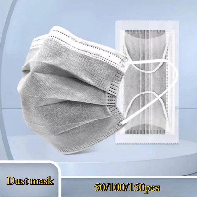 Mascarilla 50/100/150pcs Masks 4-layer Mask Earloops Mouth Mask Gray Mascarillas Face Masks Disposable Anti-Dust Protective Mask