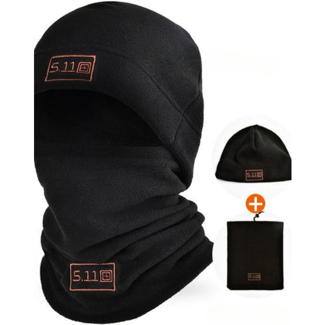 Tactical Fleece Hat Scarf Set Thermal Head Cover Winter Warm Balaclava Face Mask Sports Cycling Bonnet Neck Protector Wholesale