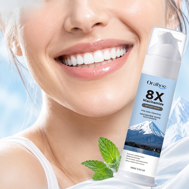 Niacinamide Whitening Toothpaste Teeth Brightening Fresh Mint Breath Long-Lasting Cooling Sensation Refreshing Oral Hygiene Care