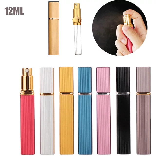 Mini bouteille de recharge de parfum de 12ml, support de pots de poche de voyage, atomiseur de parfum Rechargeable, bouteilles en verre vides pour hommes et femmes