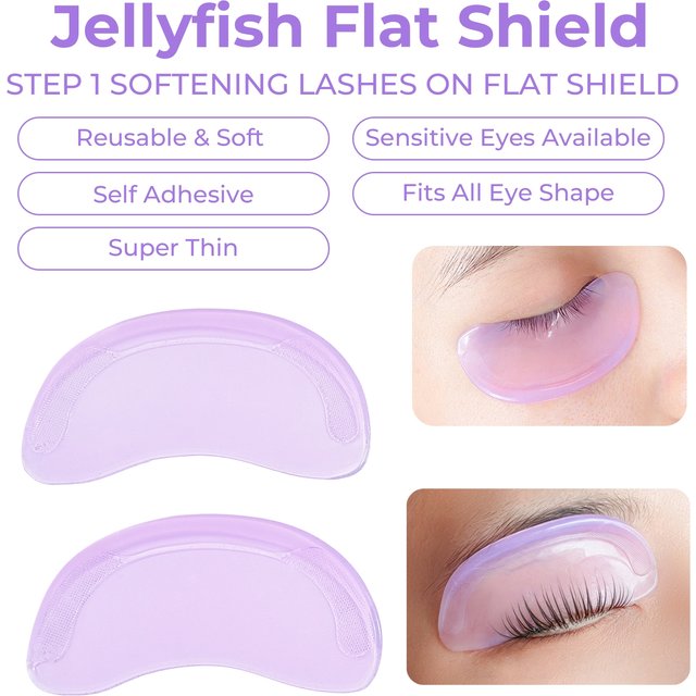 Libeauty 2Pcs Jellyfish Sticky Eye Pad Lash Lifting Eyelash Extension Super Sticky Under Eye Gel Patch Lash Lifting Makeup Tool