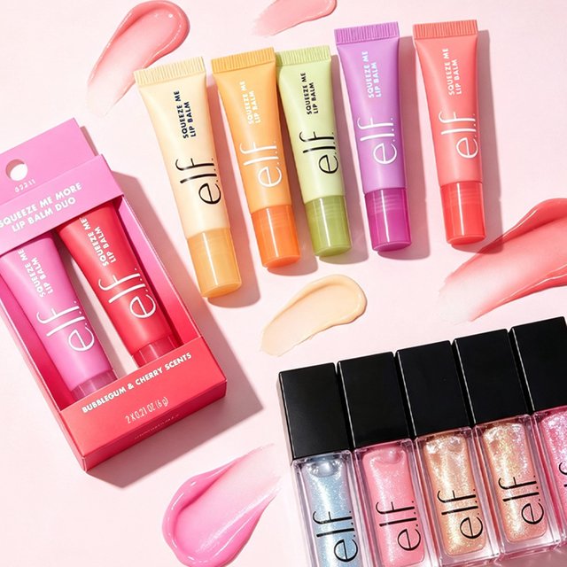 New Elf Lip Gloss Set Mango-Watermelon Mint-Chocolate Long Lasting Moisturizing Lip Balm Glow Reviver Lipstick Makeup Cosmetics