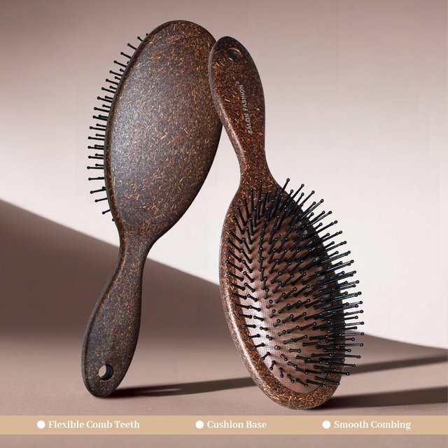 Wood Hair Brush Scalp Massage Comb For Dry And Wet Use Detangling Combs Women Hair Beauty Care Paddle Cushion Massage Brush