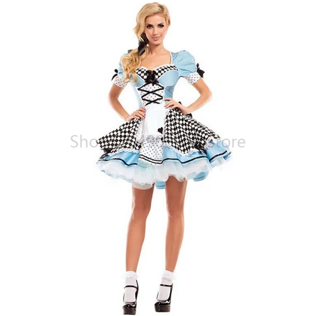 Costume de demoiselle d'honneur Lolita douce pour Halloween, mascarade de fête de femme française, Cosplay, fête de carnaval, déguisement pour adulte