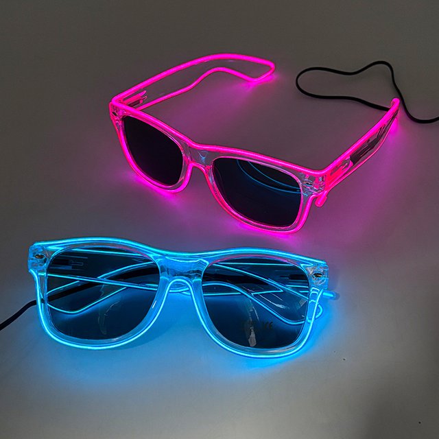 Lunettes de soleil LED mascarade Concert Club Rave accessoires lunettes pare-soleil lumineux Cyberpunk hommes lunettes femmes LED lunettes roses