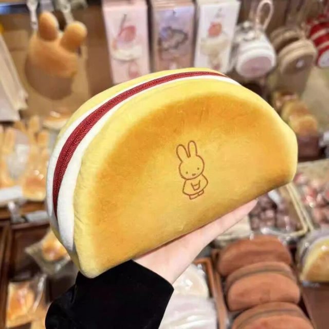 Kawaii Miffy Dessert Series Student Pencil Case Bread Shape Large Capacity Small Item Storage Bag Makeup Bag Festival Gift