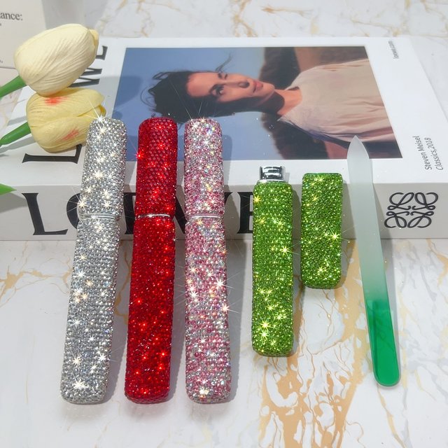 Bling Rhinestone Nano Glass Nail File Transparent Crystal Nail Polish Rubbing Strip Polishing And Shining Nail Enhancement Tool