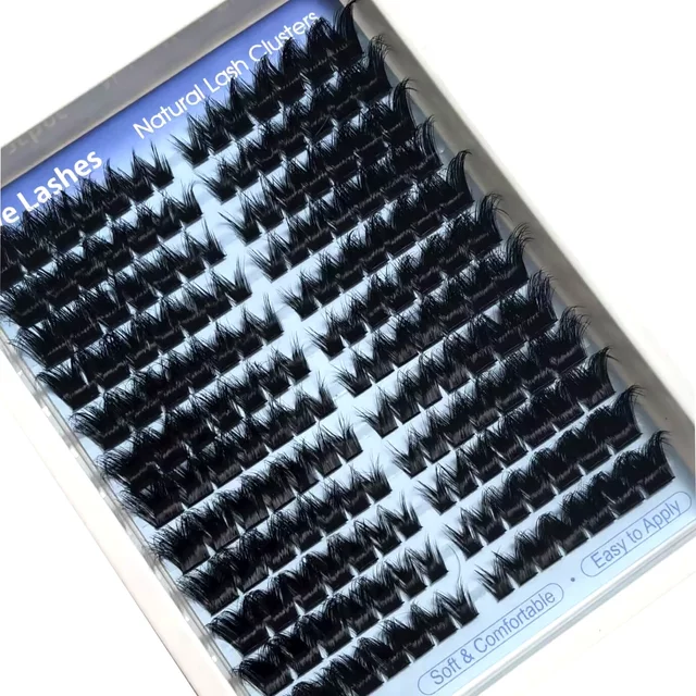 AMSDCN 12Rows 8D Fluffy Individual Lashes Clusters Extensions False Eyelash DIY at Home Cluster Makeup Eyelash Tools