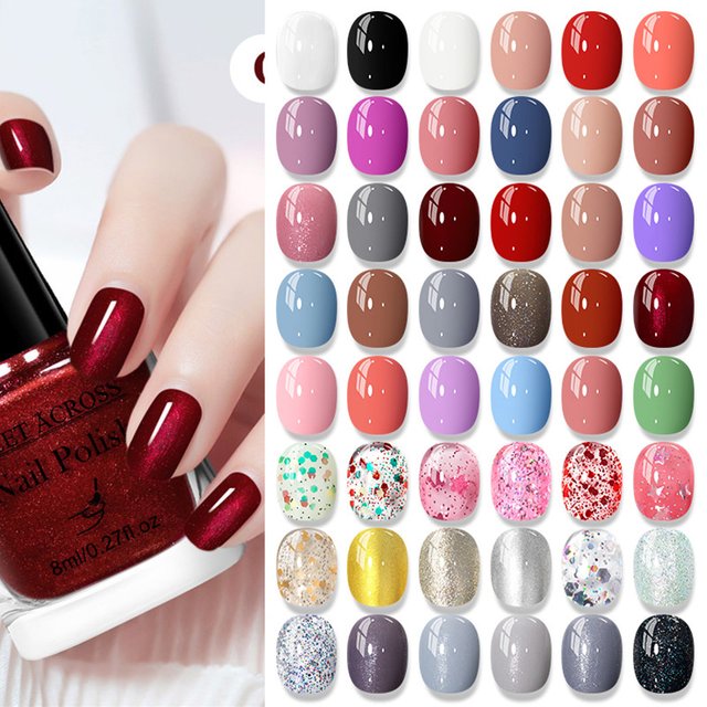 8ml Water-Based Nail Polish 48 Colors Long Lasting Quick Drying No Need of Lamp to Cure Nail Supplies Vernis for Nails Manicure