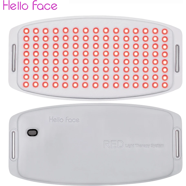 Hello Face LED Red Light Therapy Pad 660nm 850nm Rechargeable Infrared Light Therapy Belt for Face Body Pain Relief Skin Care