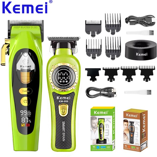 Kemei Hair Clippers Barber Professional Cordless Hair Trimmer Men USB Charging Electric Hair Cutting Machine KM-2035 KM-999 Kit