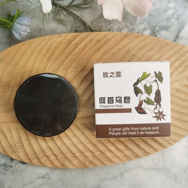 Polygonum Multiflorum savon fait à la main savon à l'huile essentielle noir concentré cheveux Polygonum Multiflorum shampooing soins capillaires inversés