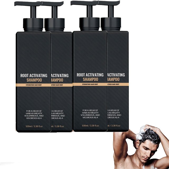 4 Bottles Hair Root Activating Shampoo Anti-hair Loss Shampoo Hydrating & Nourishing Hair Care & Hair Strengthening For All Hair