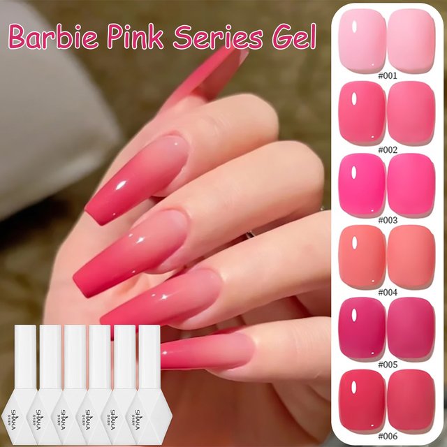 1-6pcs SHAKA Autumn Pure Pink Gel Nail Polish 2025 New Fashionable Temperament Appears Whitening Nail Gel