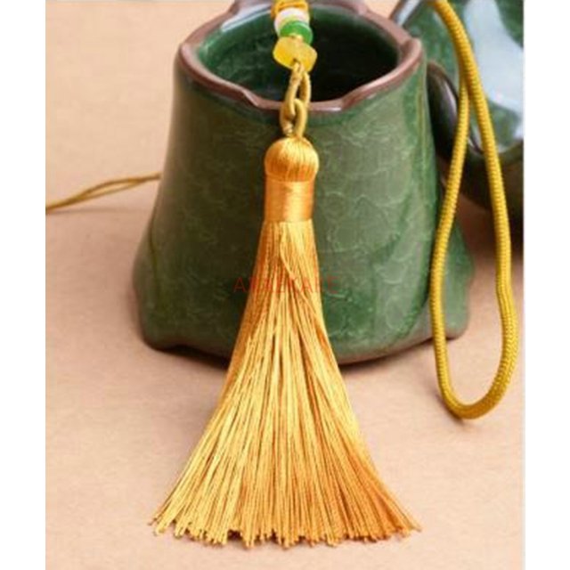 Poignée de suspension de voiture, corde suspendue, pendentif en jade tissé à la main, sac de parfum de cire d'abeille, talisman de sécurité, corde pendentif à pompon