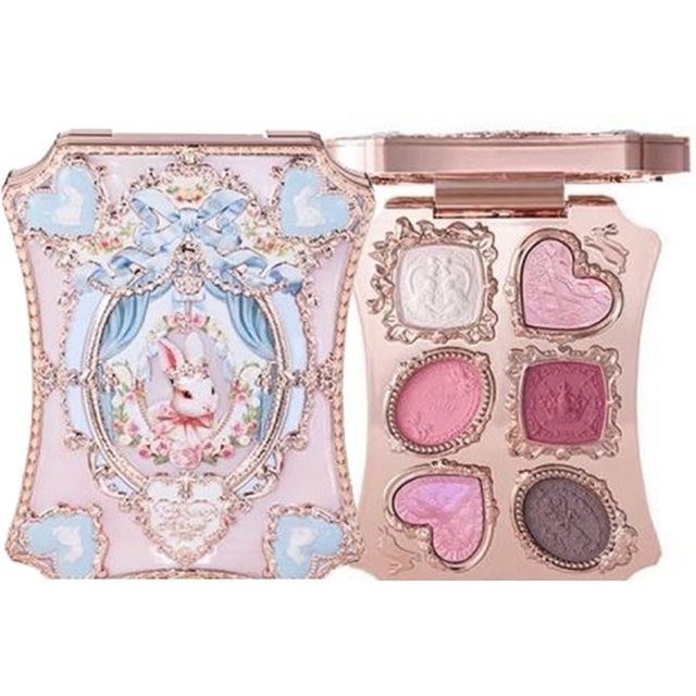 Flower Knows Garden Matte Pearlescent Powder Fine Six Color Eye Shadow Contour Palette Long Lasting Makeup Glitter Eyeshadow