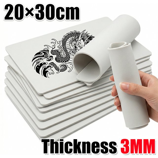 DM White Tattoo Practice Skin 1/3/6/9PCS 3MM A4 Size Double Sides Silicone Microblading Eyebrow Permanent Makeup Practice Skin