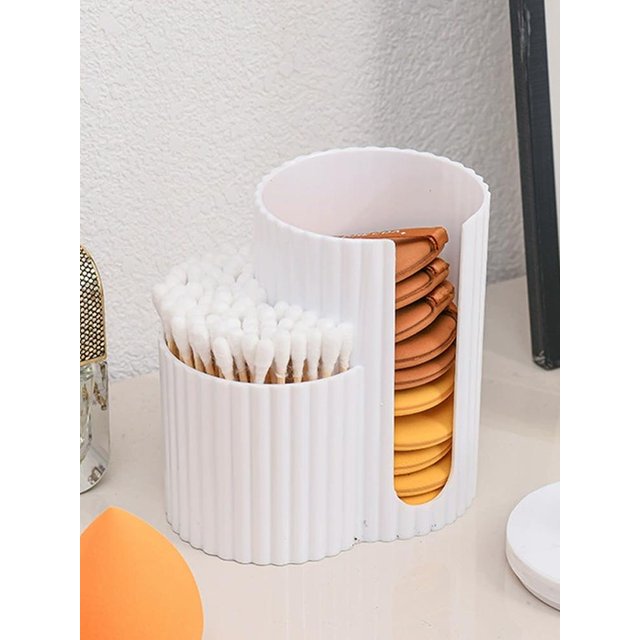Cotton Swabs Storage Box Makeup Round Pad Holder Desktop Organizer Make Up Sponges Container Nail Art Tools Makeup Supplies
