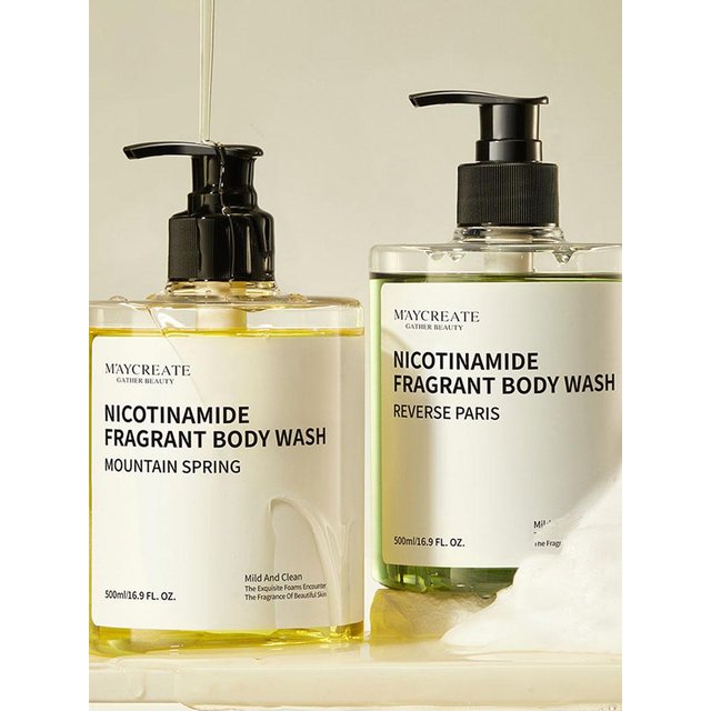 Niacinamide Fragrance Shower Gel 500ml Long-lasting Aroma Moisturizing and Hydrating Body Wash Shower Cream for women