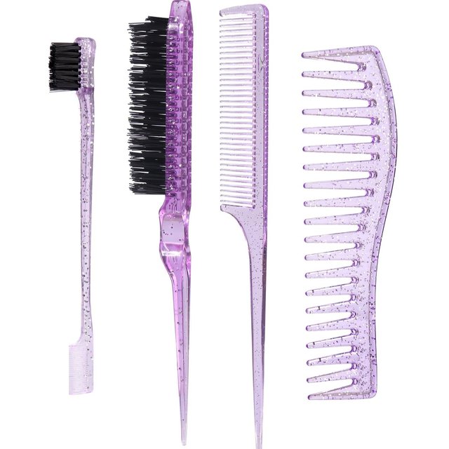 4pcs Crystal Hair Brush and Comb Set, Dry and Wet Hair, Suitable for All Hair Types for Hair Accessories