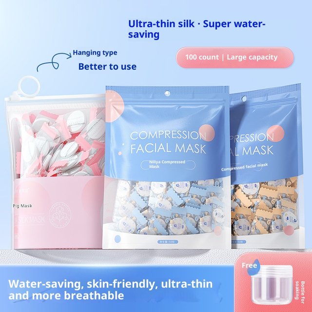 Feuille faciale compressée Ultra-fine, masque jetable de qualité Spa, papier hydratant, masque complet en coton et soie avec onglets de fixation