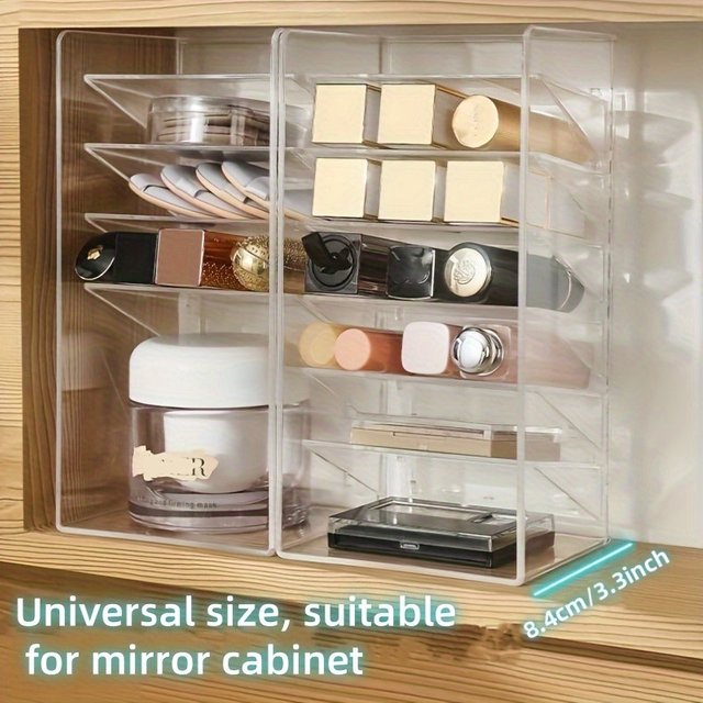 Mirror Cabinet Specific Slim Bathroom Organizer - Cosmetics and Lipstick Storage Box, Dressing Table Cosmetics Rack with Built-i