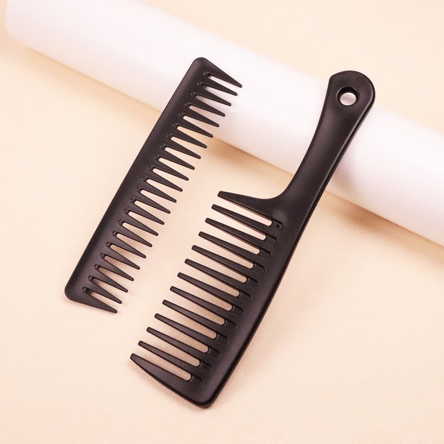 Peigne à dents larges avec et sans manche, utilisé pour les soins capillaires quotidiens, en plastique ABS durable, spécial pour les perruques en cheveux naturels