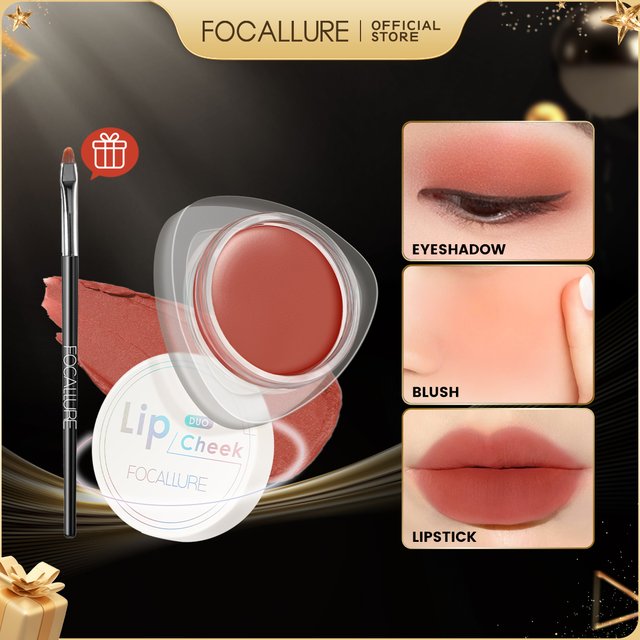 FOCALLURE brillant à lèvres boue en conserve 3 en 1 rouge à lèvres Blush bâton imperméable velours