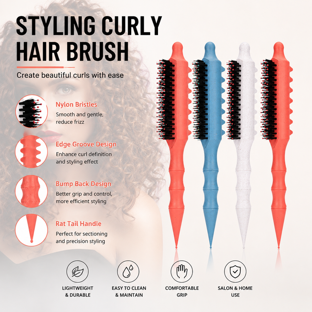 Brosse volumisante à poils en nylon, peigne à rouleaux pour boucler les cheveux, pour des racines volumineuses, outils de coiffage et de lissage pour femmes et hommes