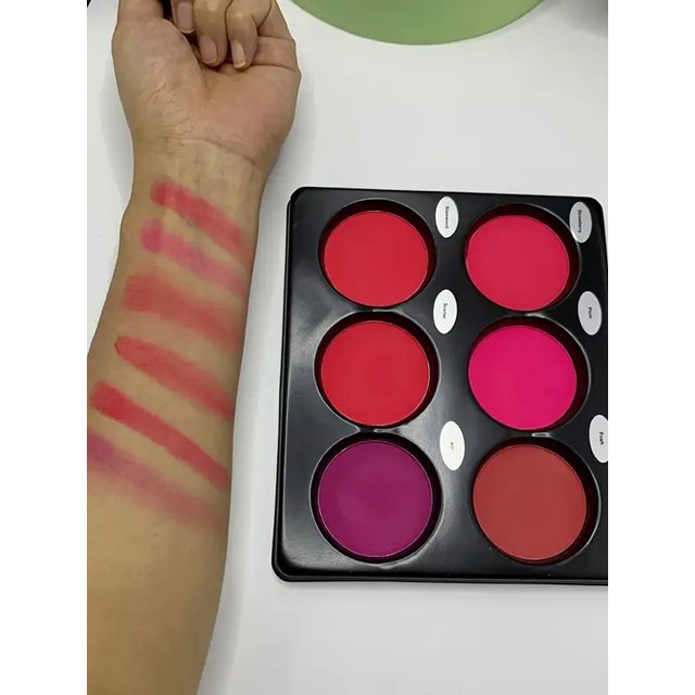 6-color blush palette, large size, natural contouring makeup, matte blush beauty palette, long-lasting coverage