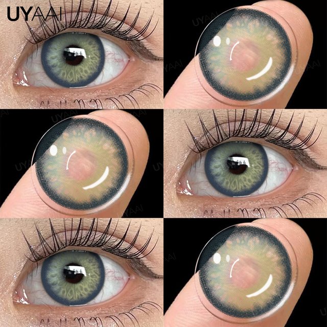 UYAAI 1 Pair Color Contact Lenses Makeup Blue Pupils Natural Brown Lenses High Quality Green Color Eye Lens Cosmetic Colorcon