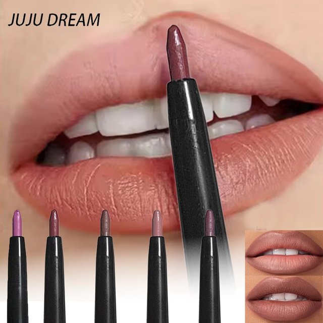 Smudge Proof Matte Lip Liner Pencil Waterproof 5 Colors Long Lasting Lip Highlight Unisex All Skin Types Safe