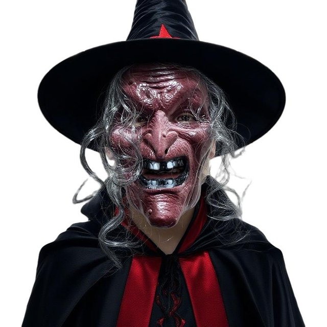 Nouveau Halloween sorcière masque facial cri terreur sorcière visage couvre-chef pour hommes femmes horreur fête Halloween Cosplay accessoires