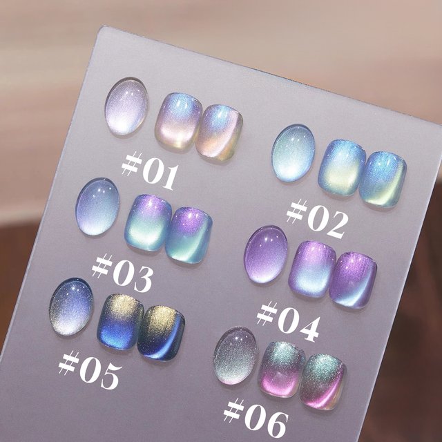 MIANEL 10ML Autumn Aurora Nails Northern Light Glass Bead Cat Eye Gel Nail Polish Nail Art Blue Nails Pink Nails 1-6pcs