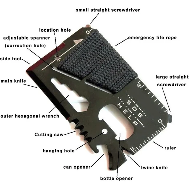 EDC – couteau de chasse de poche multifonctionnel pour carte de crédit, Sports de plein air,