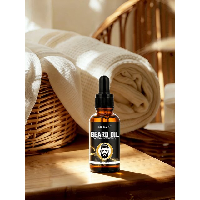 LOCKMIO 30ml Beard Moisturizing and Nourishing Oil Facial Hair Conditioner 24 Hour Long-Lasting Mustache Hydration Serum for men