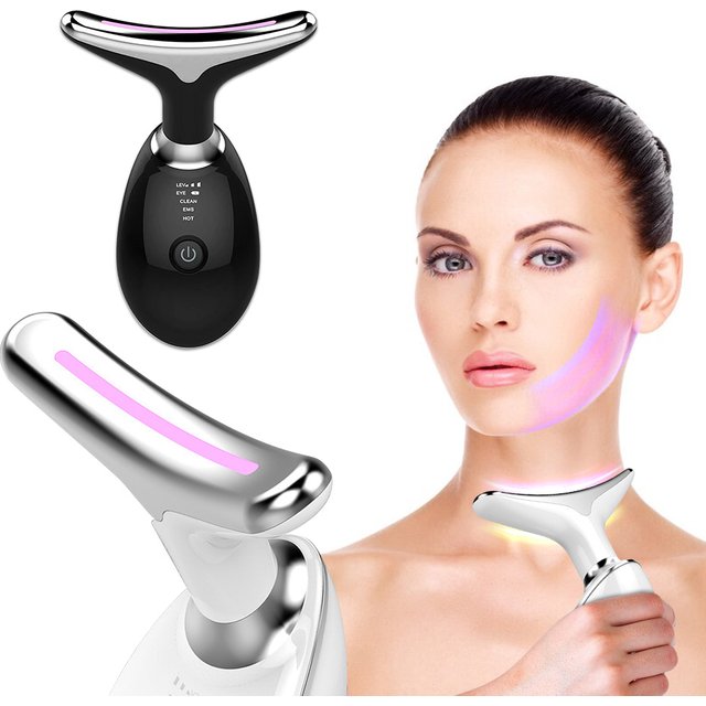 Face Neck Lift Beauty Device EMS Facial Massager LED Light Therapy Double Chin Remover Skin Rejuvenation Tightening Anti Wrinkle