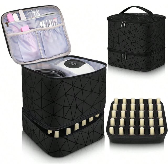 Cross-Border Large-Capacity Cosmetic Bag, High-End PVC Portable Women's Bag, Nail Polish Storage Bag, Manicure Tote Bag, Bag